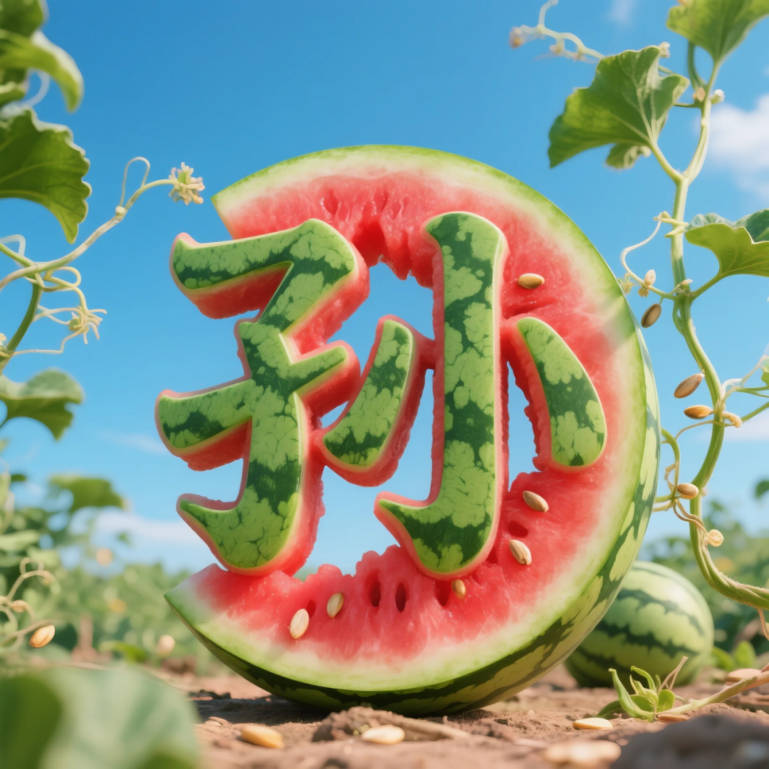 即梦AI 【水果】【西瓜】| 用西瓜制作姓氏，附提示词