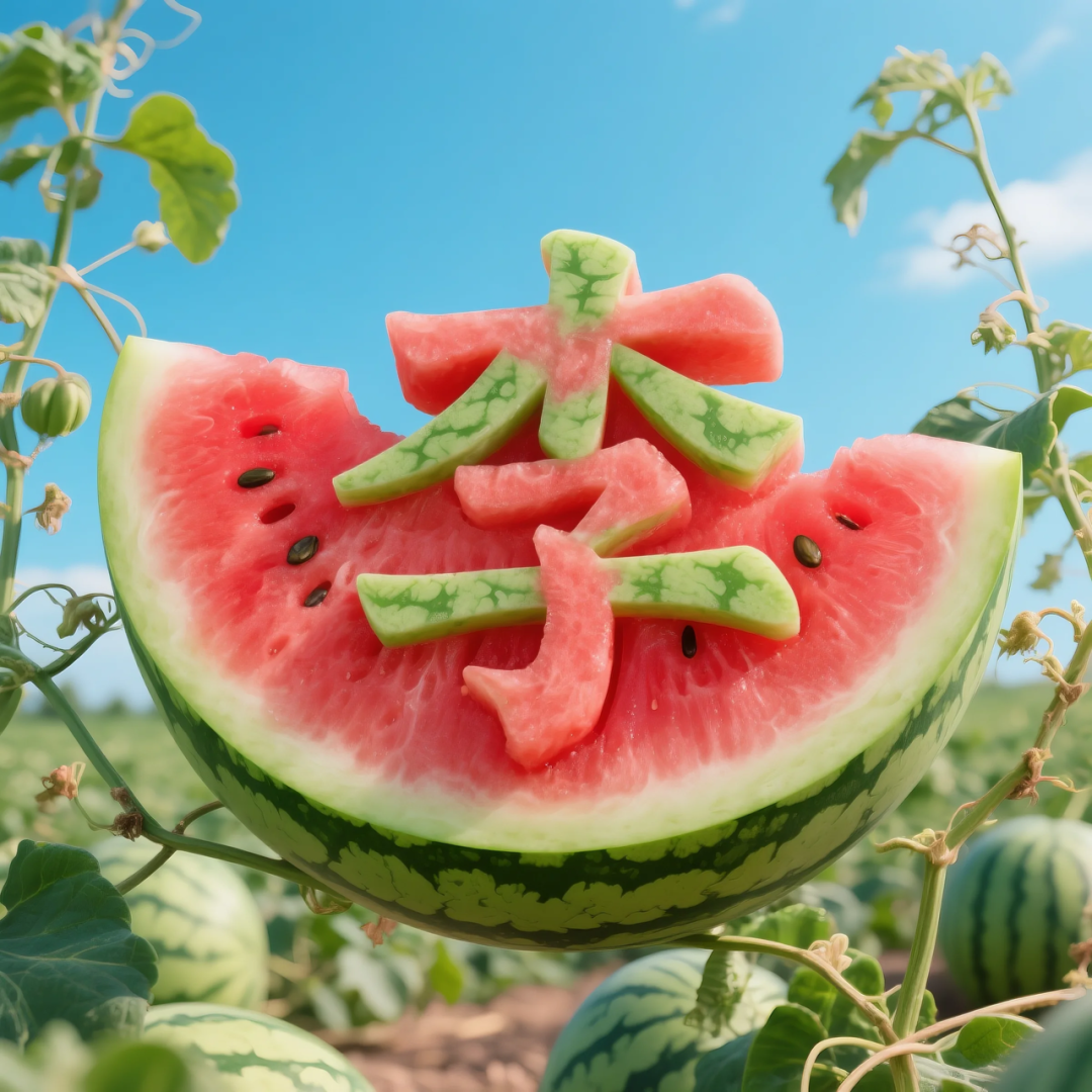 即梦AI 【水果】【西瓜】| 用西瓜制作姓氏，附提示词