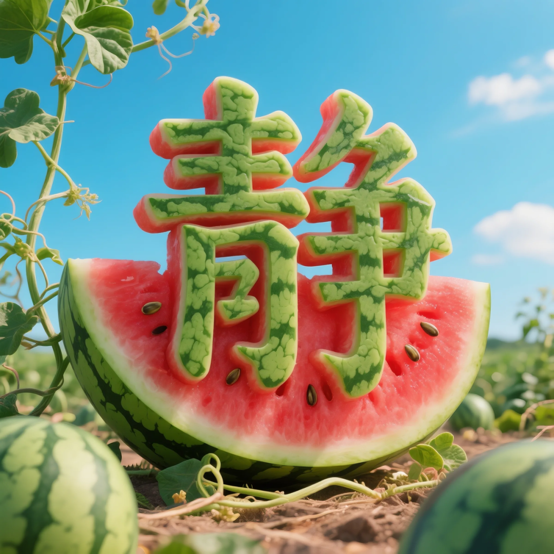 即梦AI 【水果】【西瓜】| 用西瓜制作姓氏，附提示词