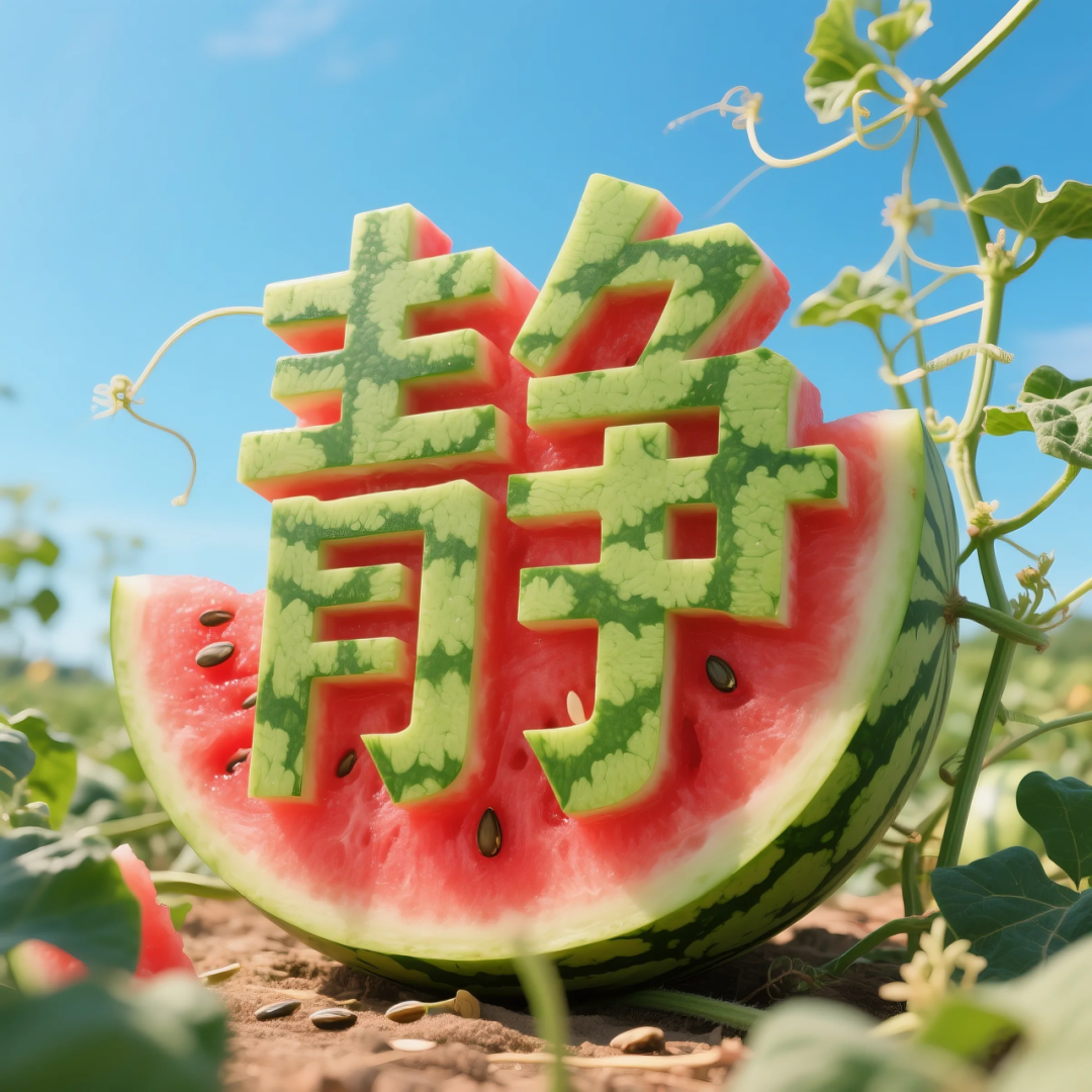 即梦AI 【水果】【西瓜】| 用西瓜制作姓氏，附提示词