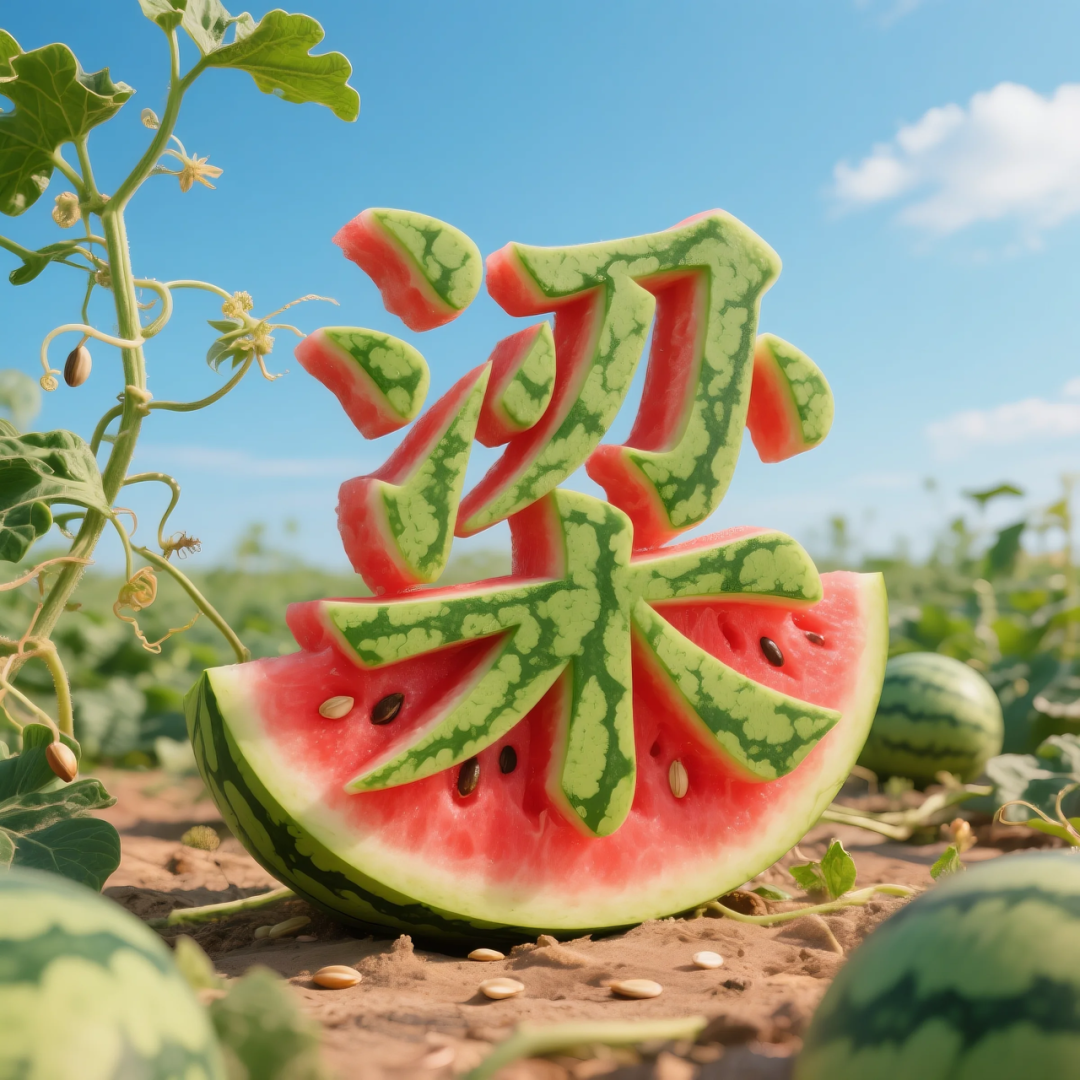 即梦AI 【水果】【西瓜】| 用西瓜制作姓氏，附提示词