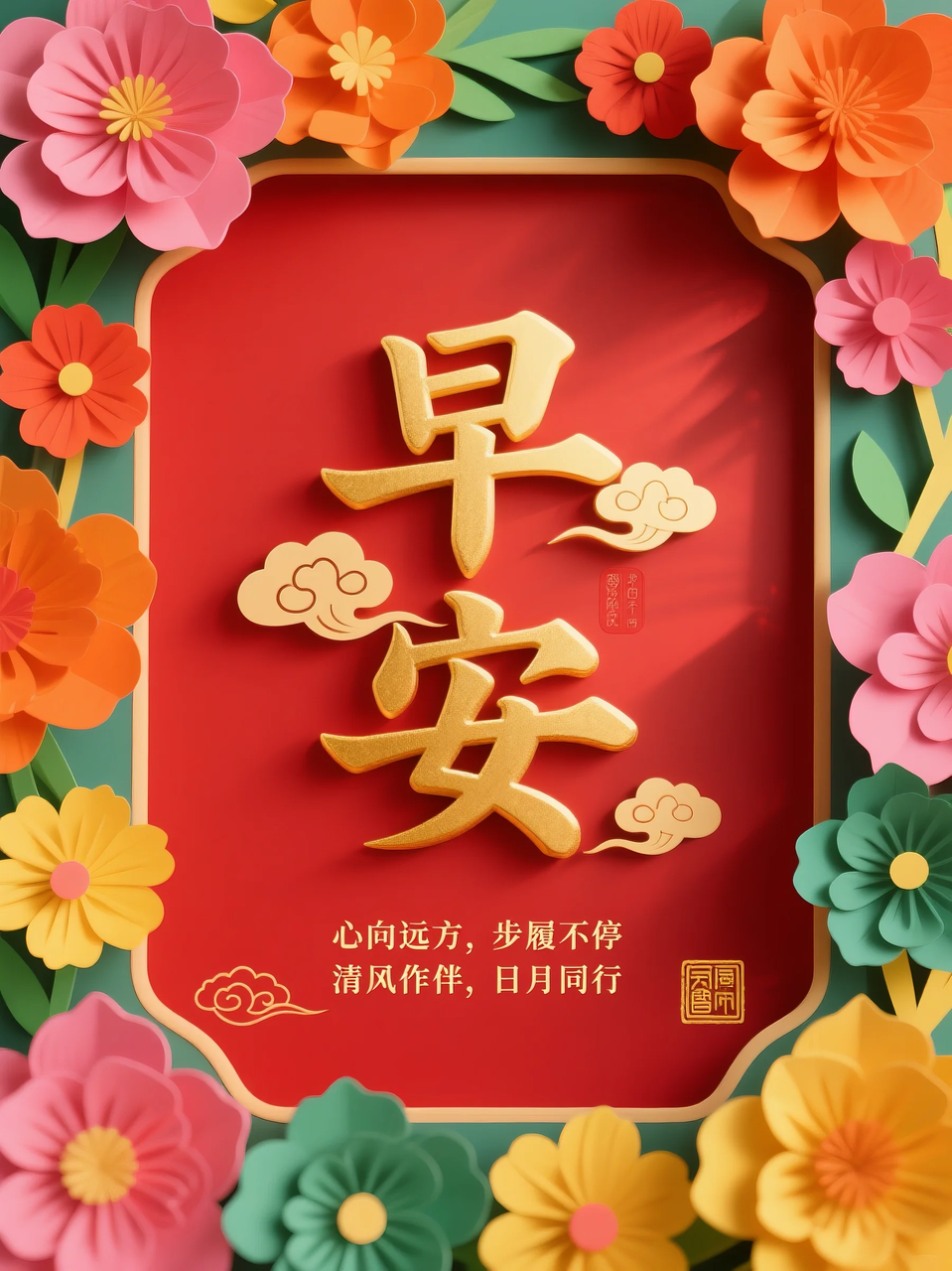 即梦AI 【文字图片素材】【早安祝福】| 用AI制作喜庆的早安祝福图片,附提示词
