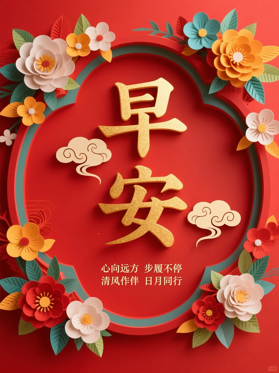 即梦AI 【文字图片素材】【早安祝福】| 用AI制作喜庆的早安祝福图片，附提示词