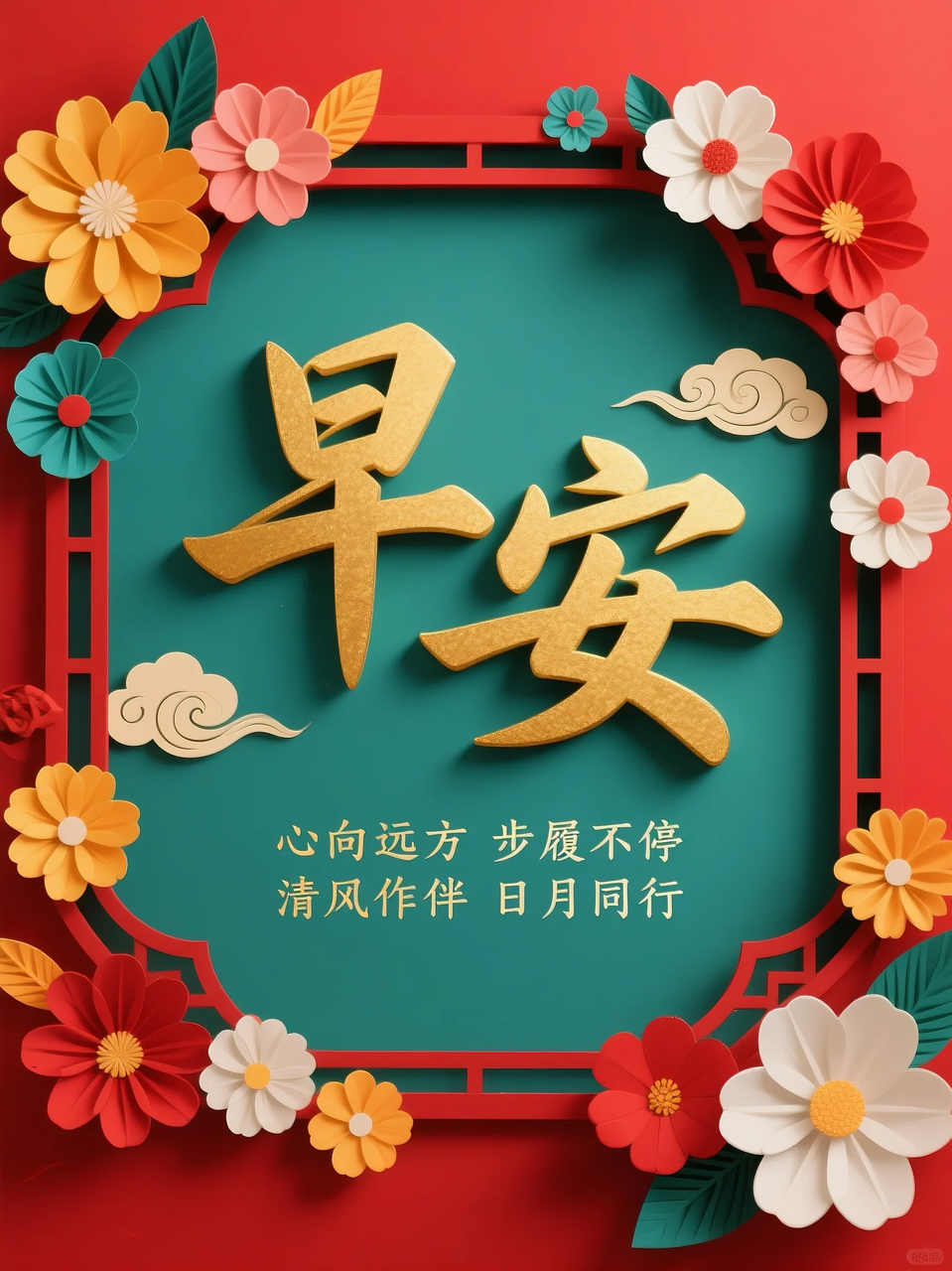 即梦AI 【文字图片素材】【早安祝福】| 用AI制作喜庆的早安祝福图片，附提示词