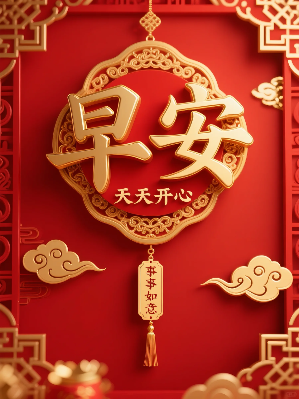 即梦AI 【文字图片素材】【早安祝福】| 用AI制作喜庆的早安祝福图片，附提示词