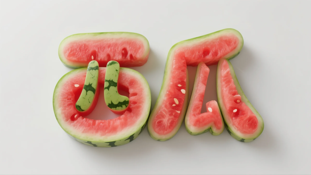 即梦AI 【水果】【西瓜】| 炎炎夏日，来点西瓜字体解解渴，附提示词