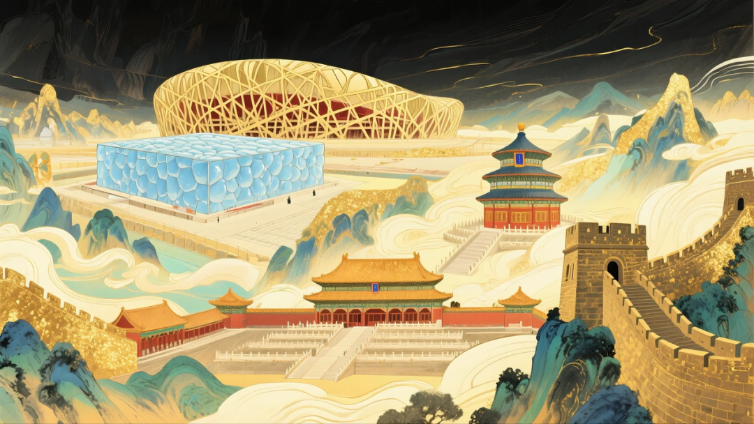 即梦AI 【插画设计】【城市地标】| 10 组城市地标插画提示词，带你解锁不一样的东方禅意美学