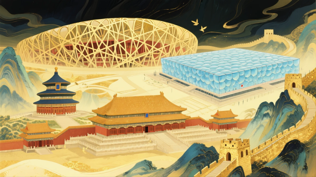 即梦AI 【插画设计】【城市地标】| 10 组城市地标插画提示词，带你解锁不一样的东方禅意美学