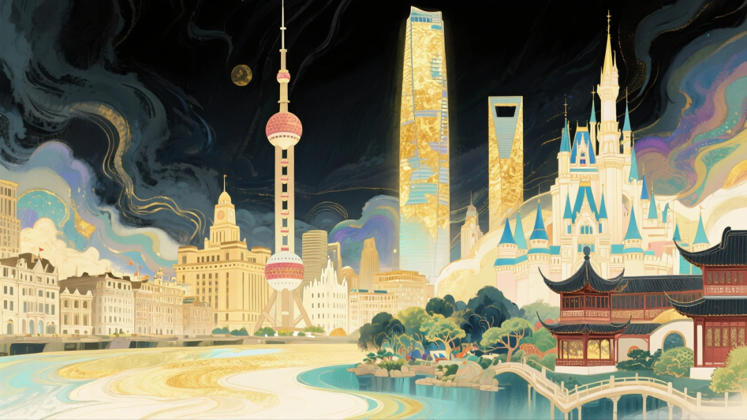 即梦AI 【插画设计】【城市地标】| 10 组城市地标插画提示词，带你解锁不一样的东方禅意美学