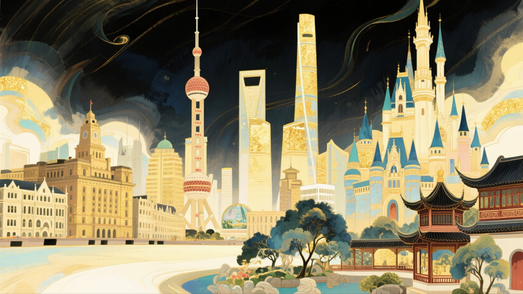即梦AI 【插画设计】【城市地标】| 10 组城市地标插画提示词，带你解锁不一样的东方禅意美学