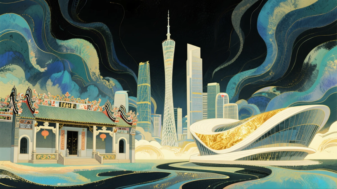 即梦AI 【插画设计】【城市地标】| 10 组城市地标插画提示词，带你解锁不一样的东方禅意美学