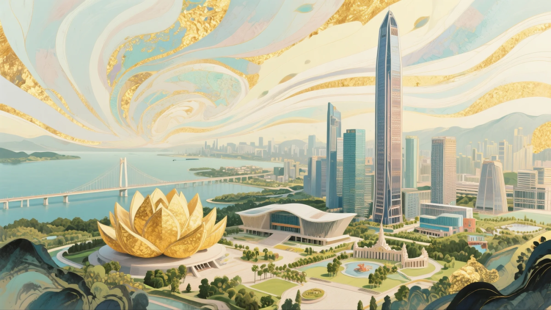 即梦AI 【插画设计】【城市地标】| 10 组城市地标插画提示词，带你解锁不一样的东方禅意美学