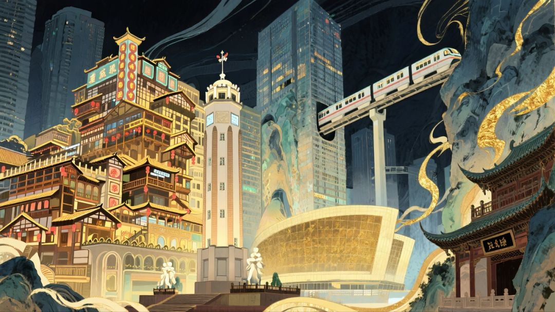 即梦AI 【插画设计】【城市地标】| 10 组城市地标插画提示词，带你解锁不一样的东方禅意美学