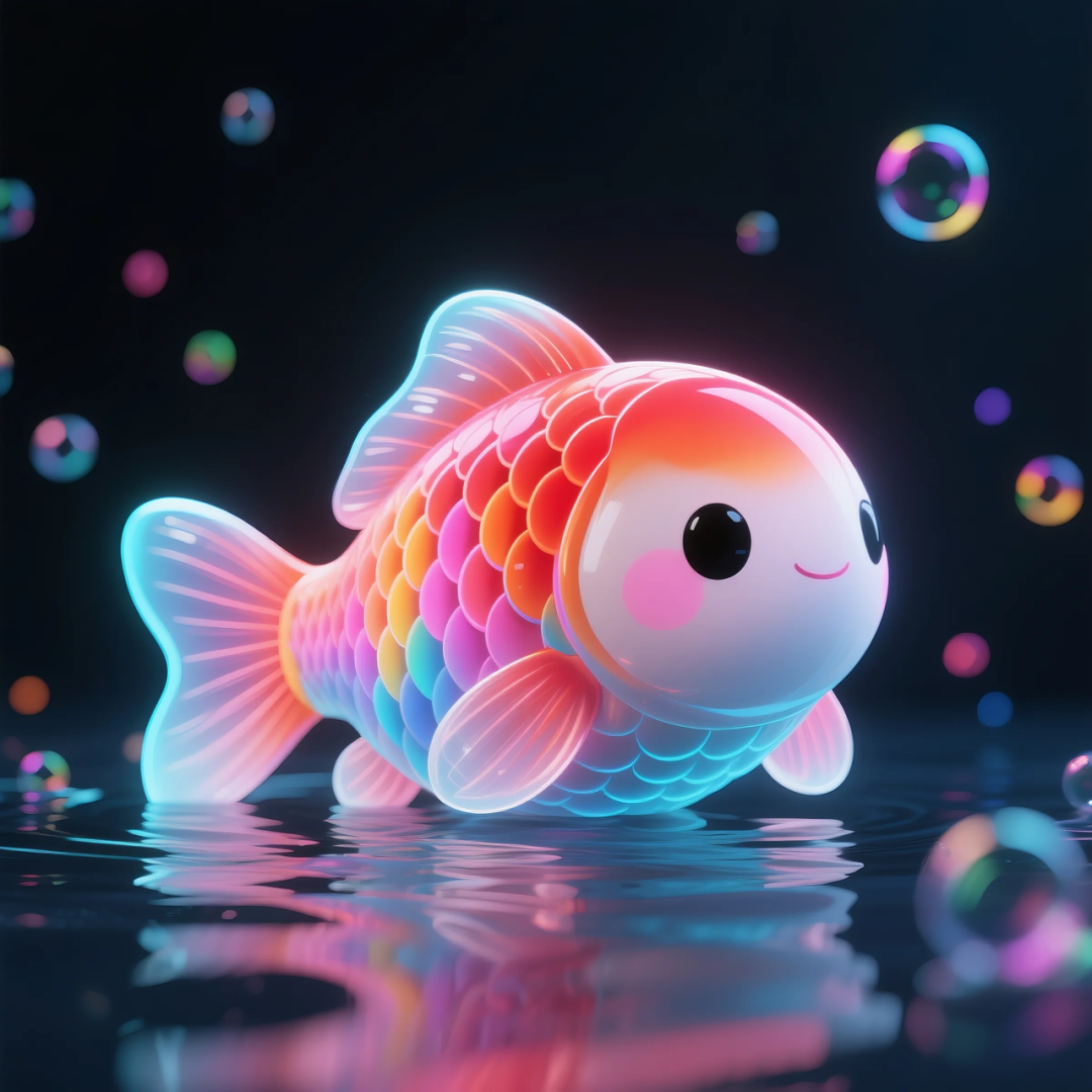 即梦AI 【动物】| 赛博风发光动物，又萌又可爱，附提示词