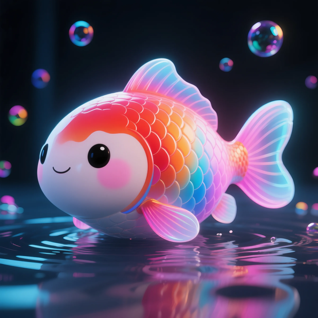 即梦AI 【动物】| 赛博风发光动物，又萌又可爱，附提示词