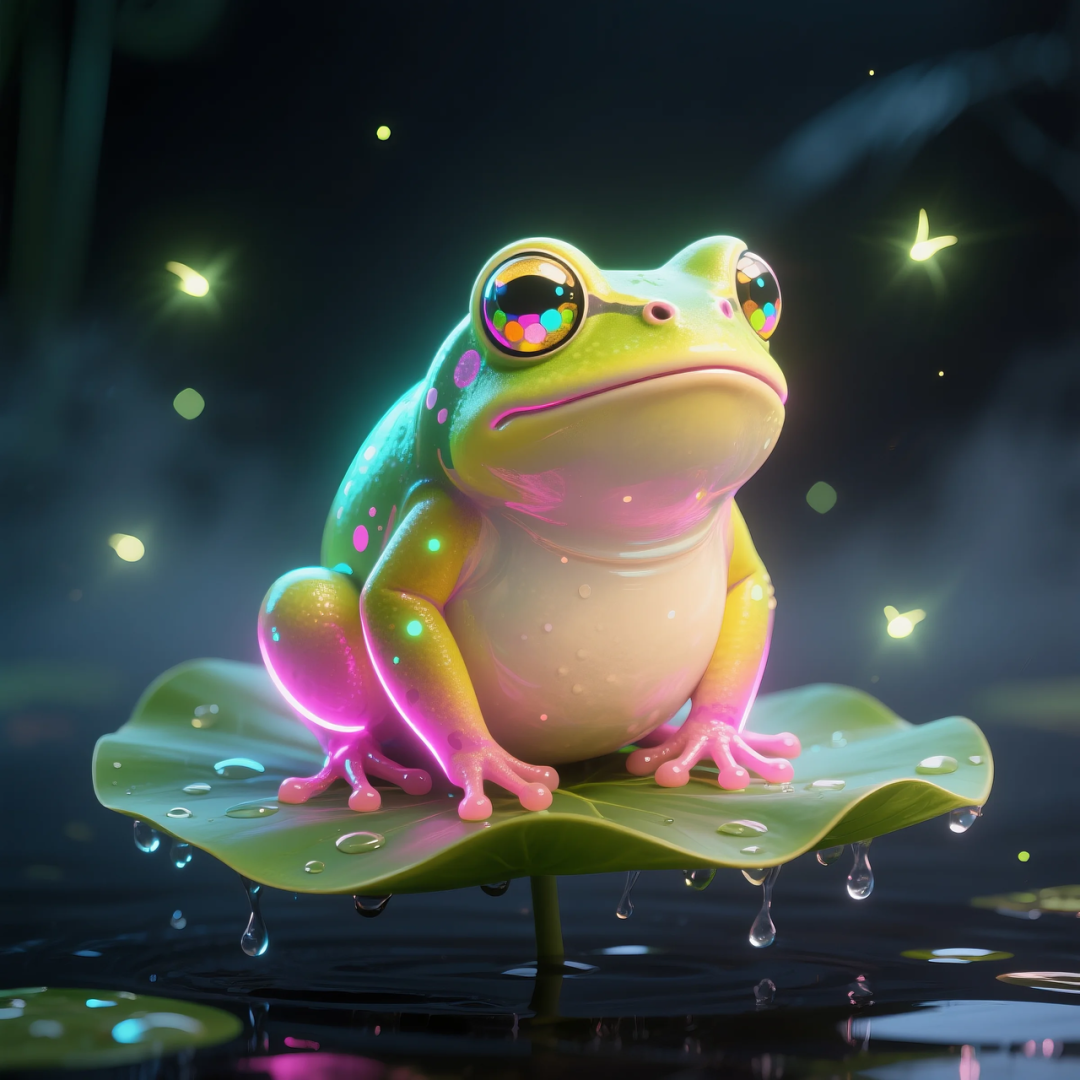 即梦AI 【动物】| 赛博风发光动物，又萌又可爱，附提示词