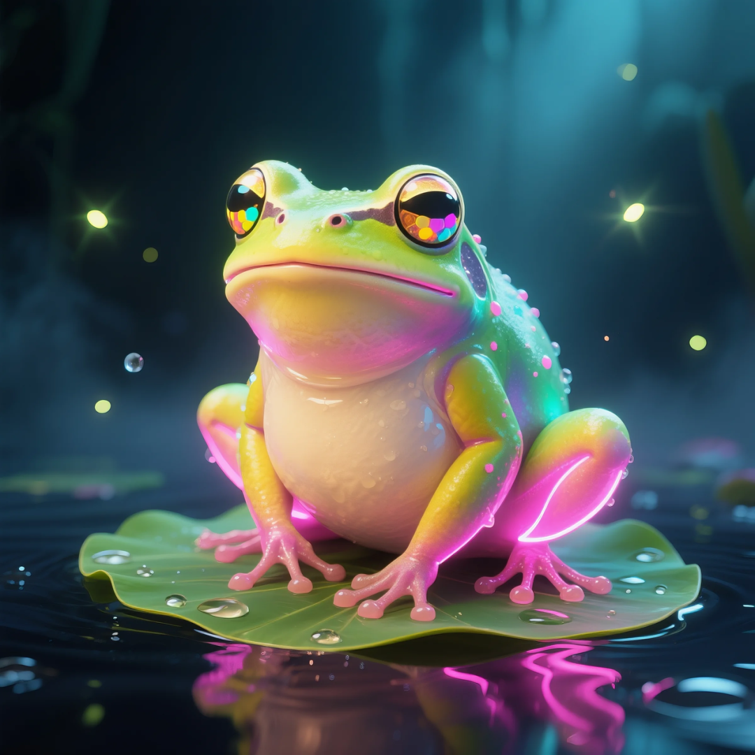 即梦AI 【动物】| 赛博风发光动物，又萌又可爱，附提示词