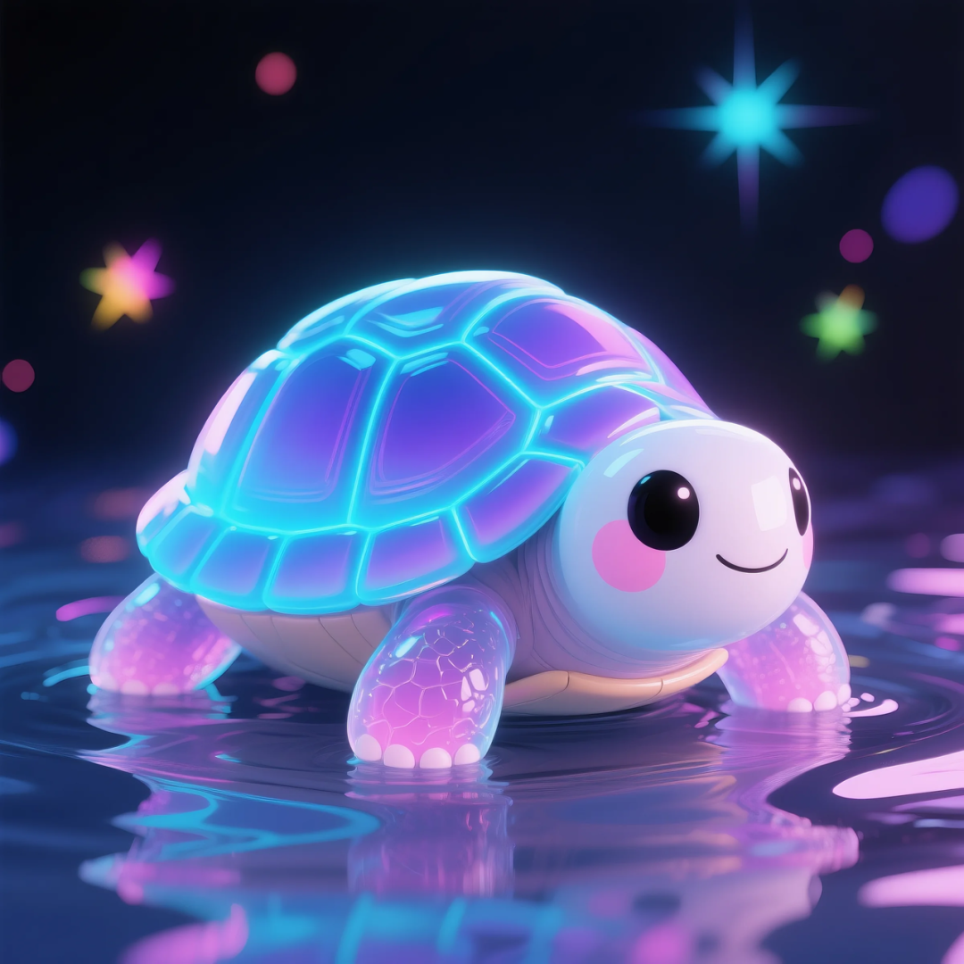 即梦AI 【动物】| 赛博风发光动物，又萌又可爱，附提示词