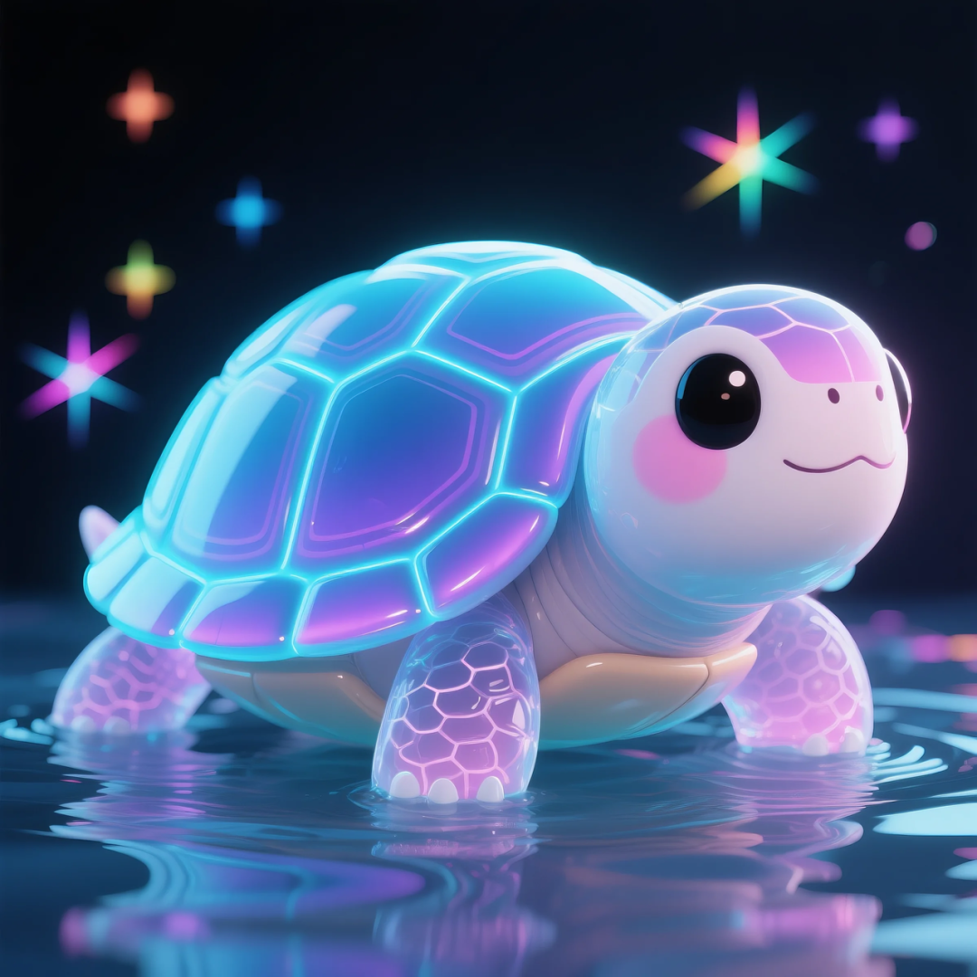 即梦AI 【动物】| 赛博风发光动物，又萌又可爱，附提示词