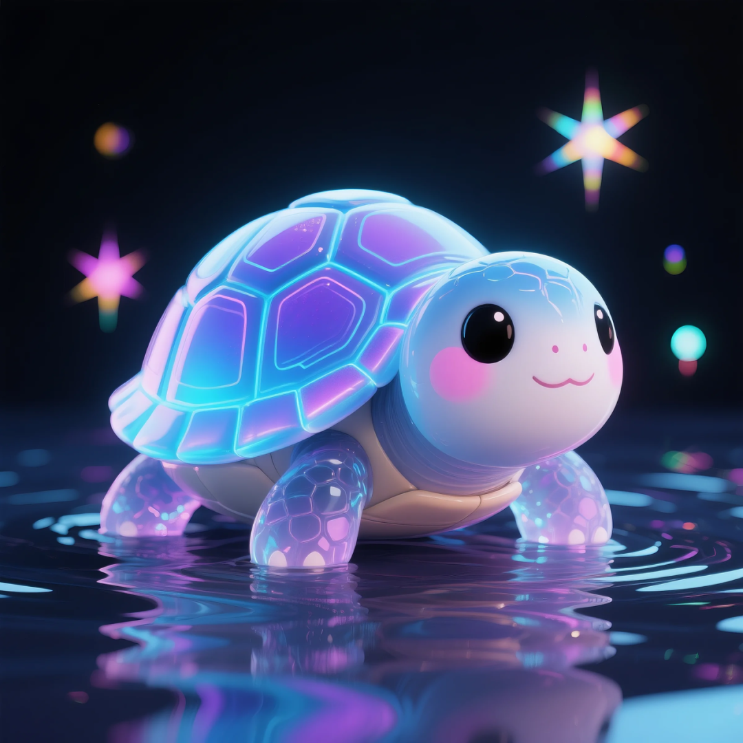 即梦AI 【动物】| 赛博风发光动物，又萌又可爱，附提示词