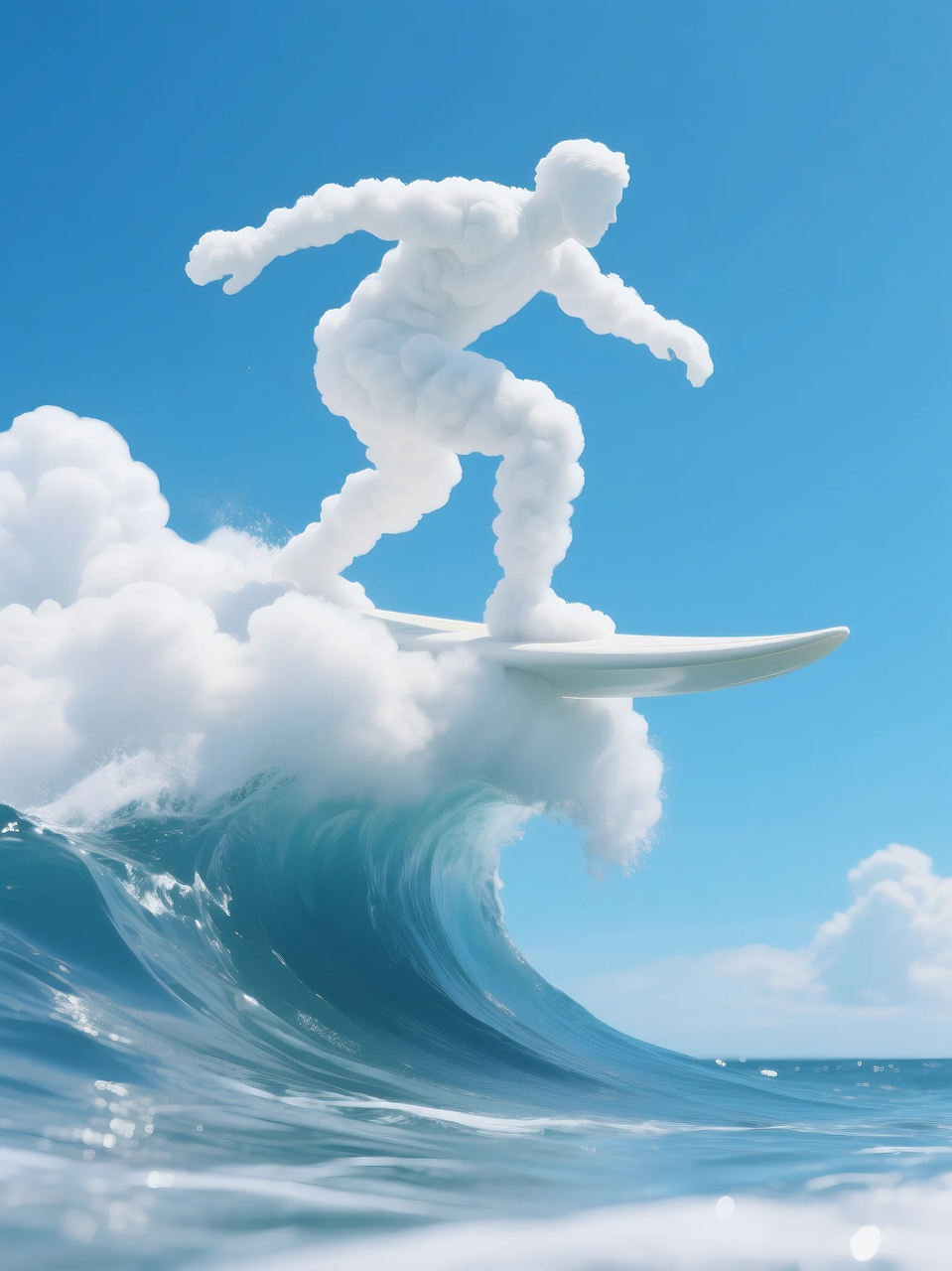 即梦AI 【云】| 一朵热爱运动的云，附提示词