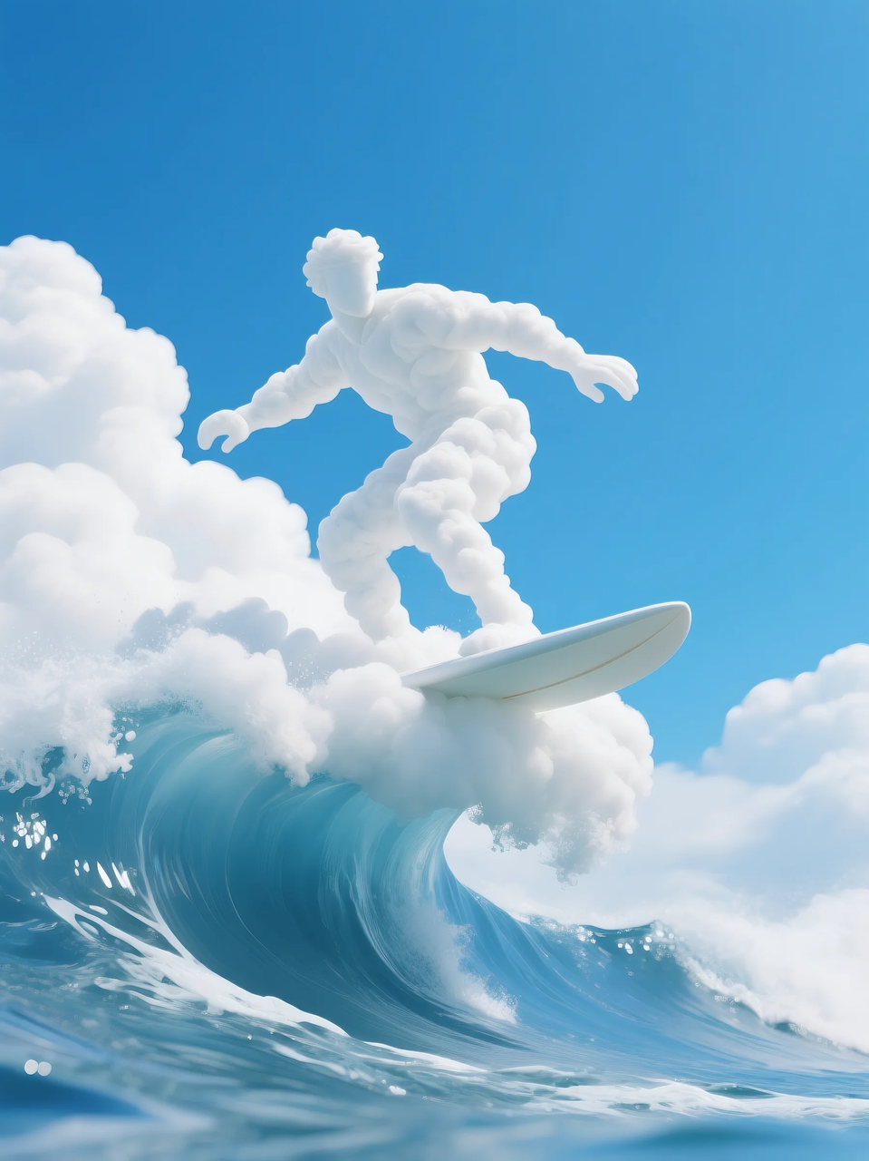 即梦AI 【云】| 一朵热爱运动的云，附提示词