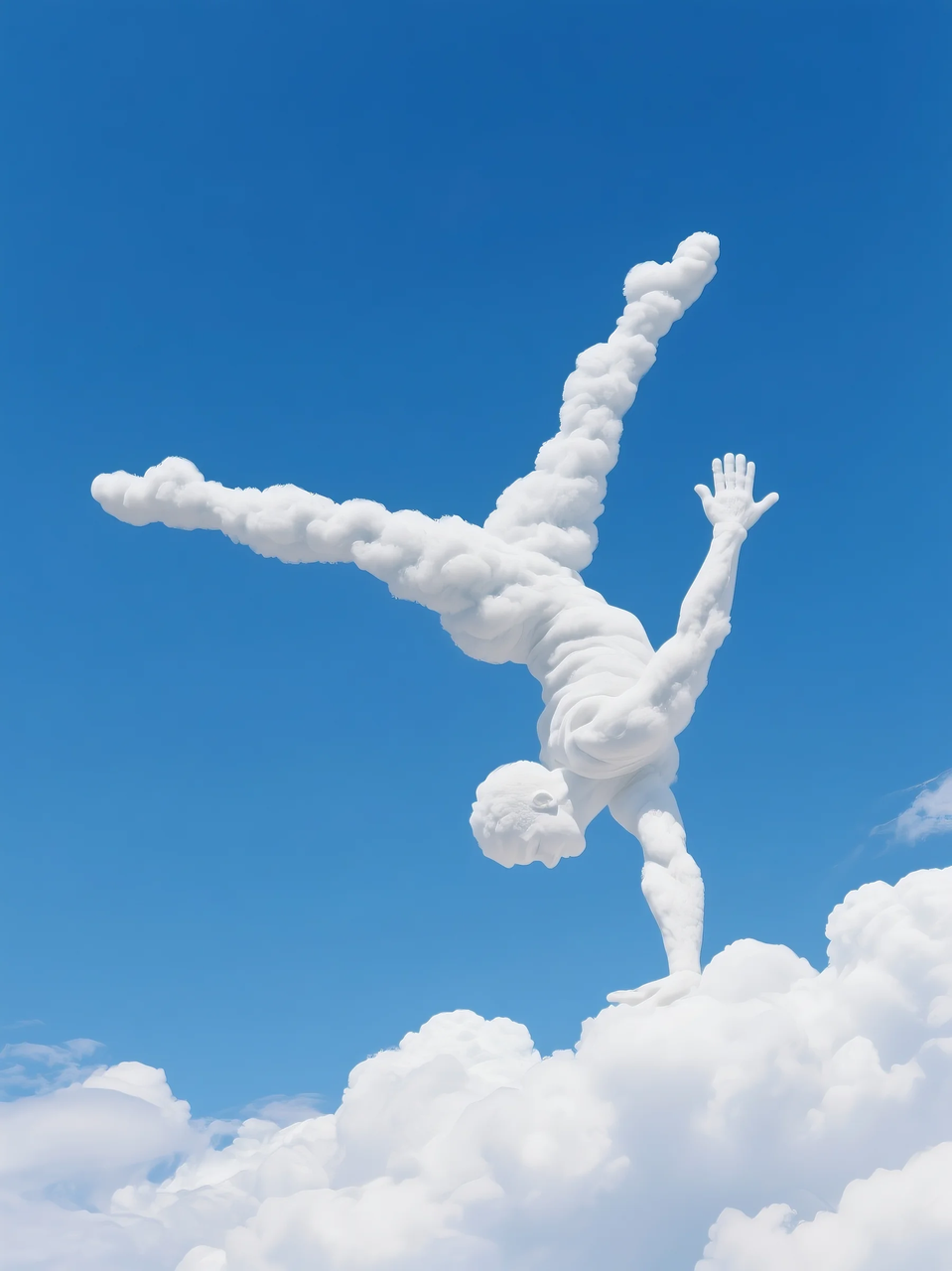 即梦AI 【云】| 一朵热爱运动的云，附提示词