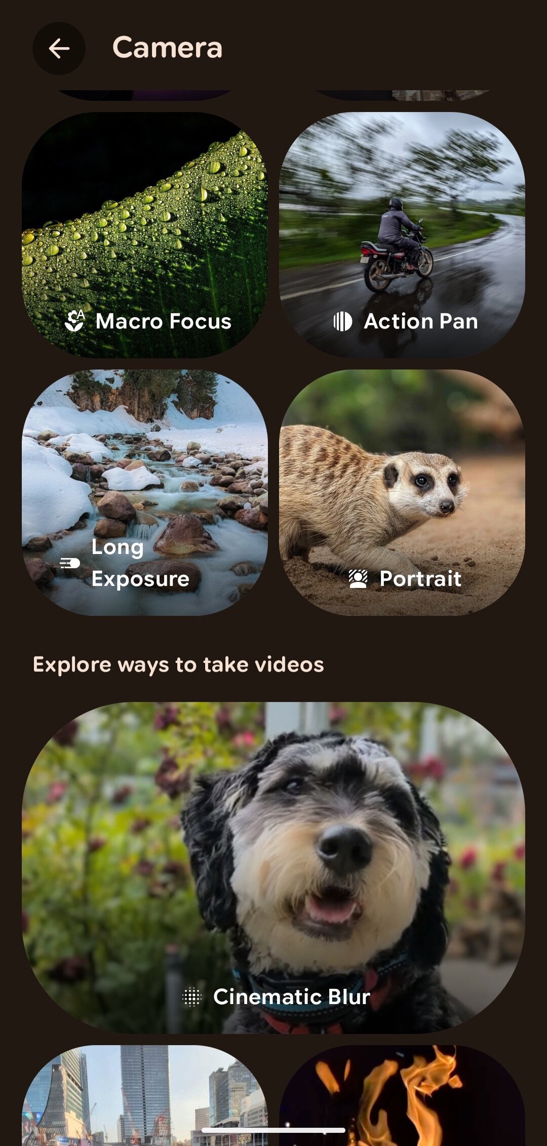 谷歌 Pixel 手机相机 App 新增“教学中心”，可学习微距、长曝光、延时等操作