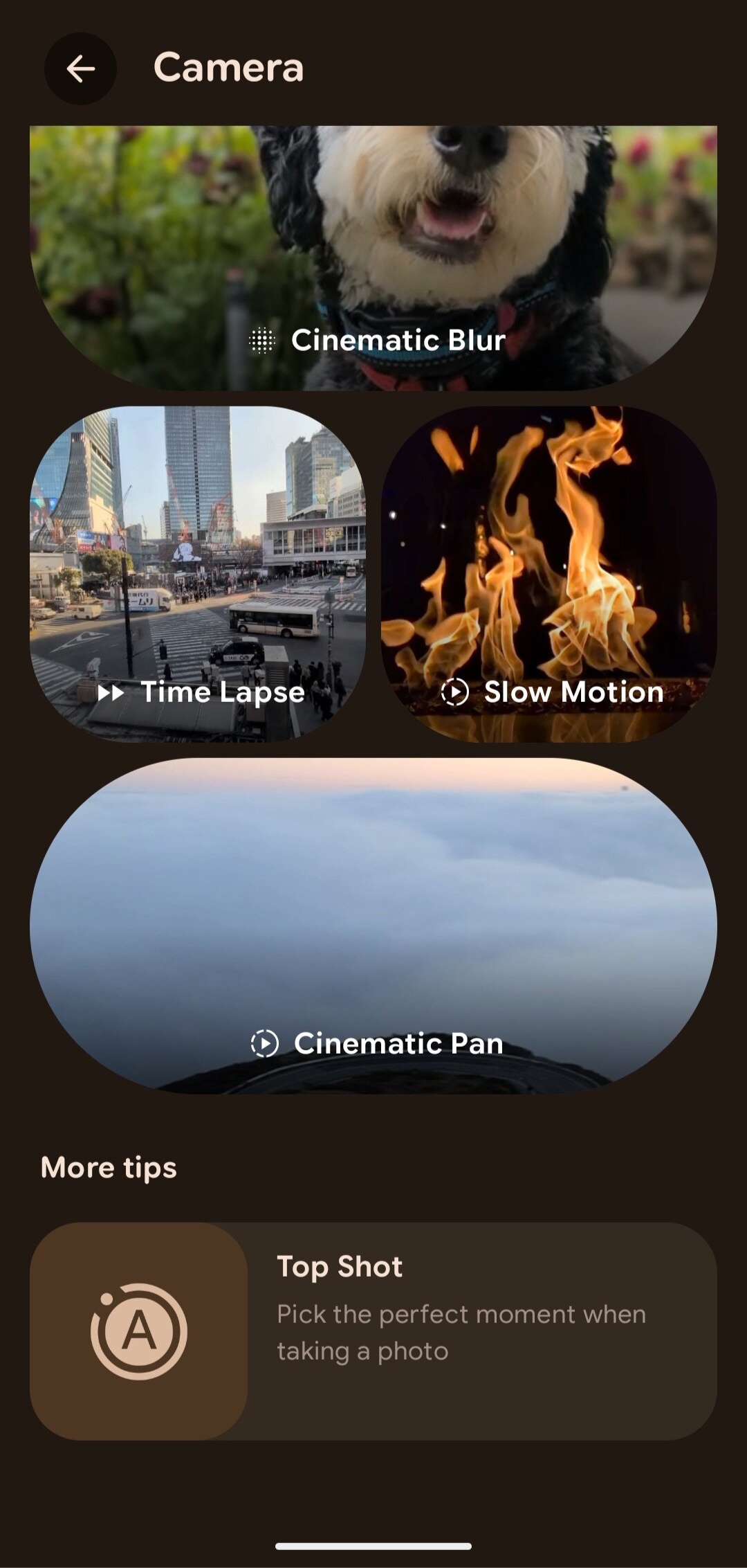 谷歌 Pixel 手机相机 App 新增“教学中心”，可学习微距、长曝光、延时等操作