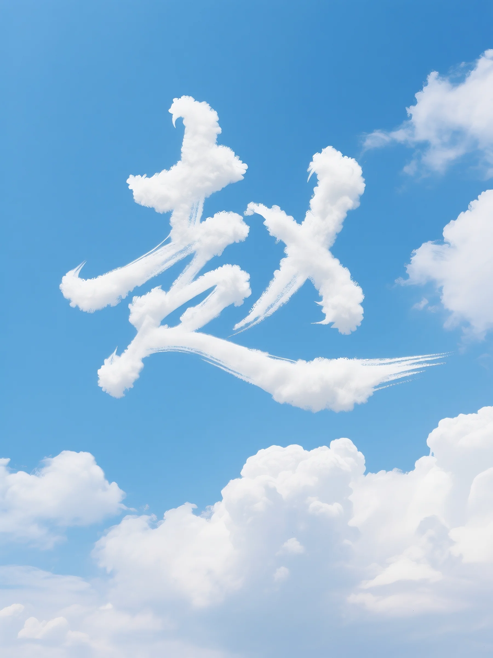 即梦AI 【云】| 用一片云制作姓氏字，附提示词