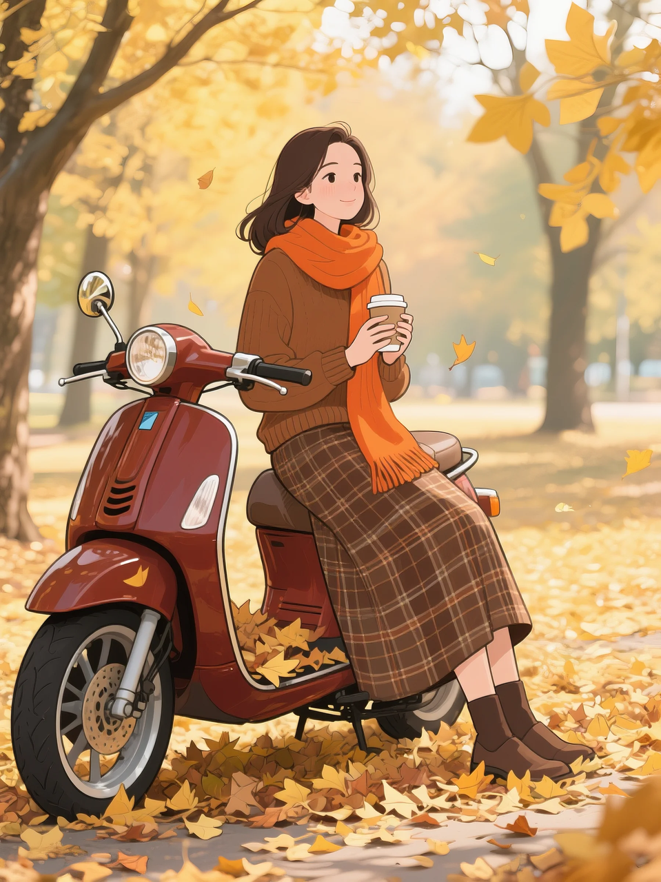 即梦AI 【二次元动漫】| 美女与机车，可爱治愈系风格，附提示词