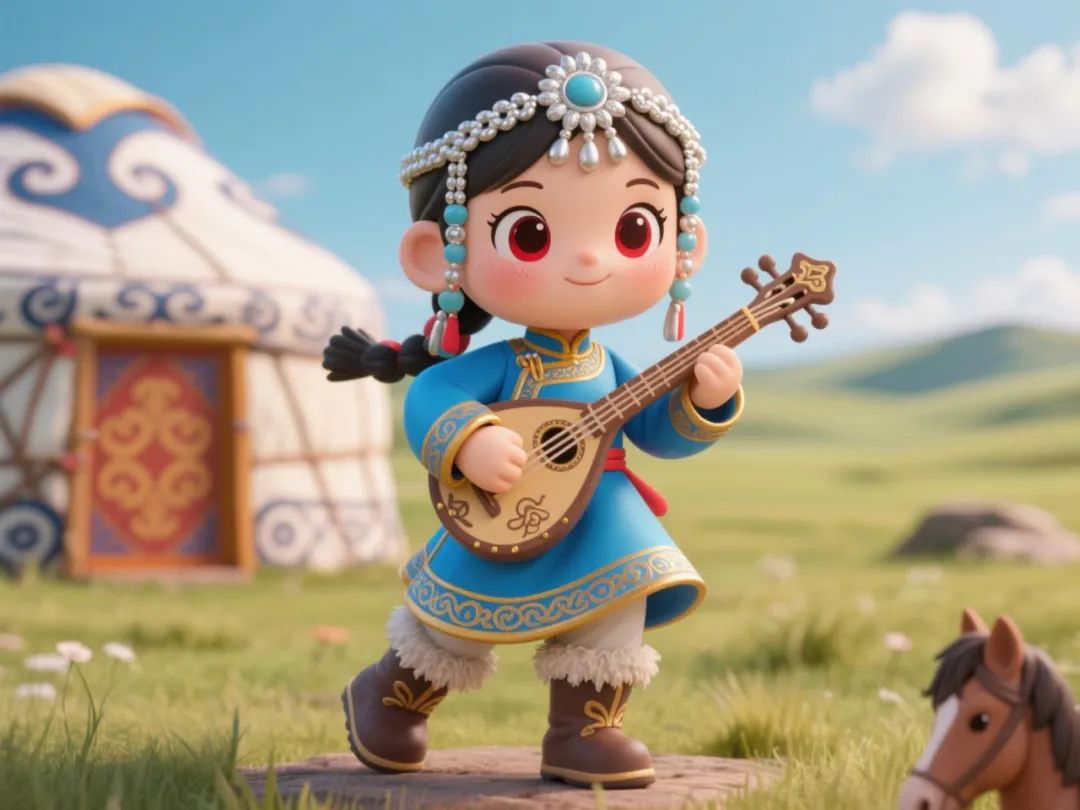 AI爆款提示词！56个民族少女手办的绘画图