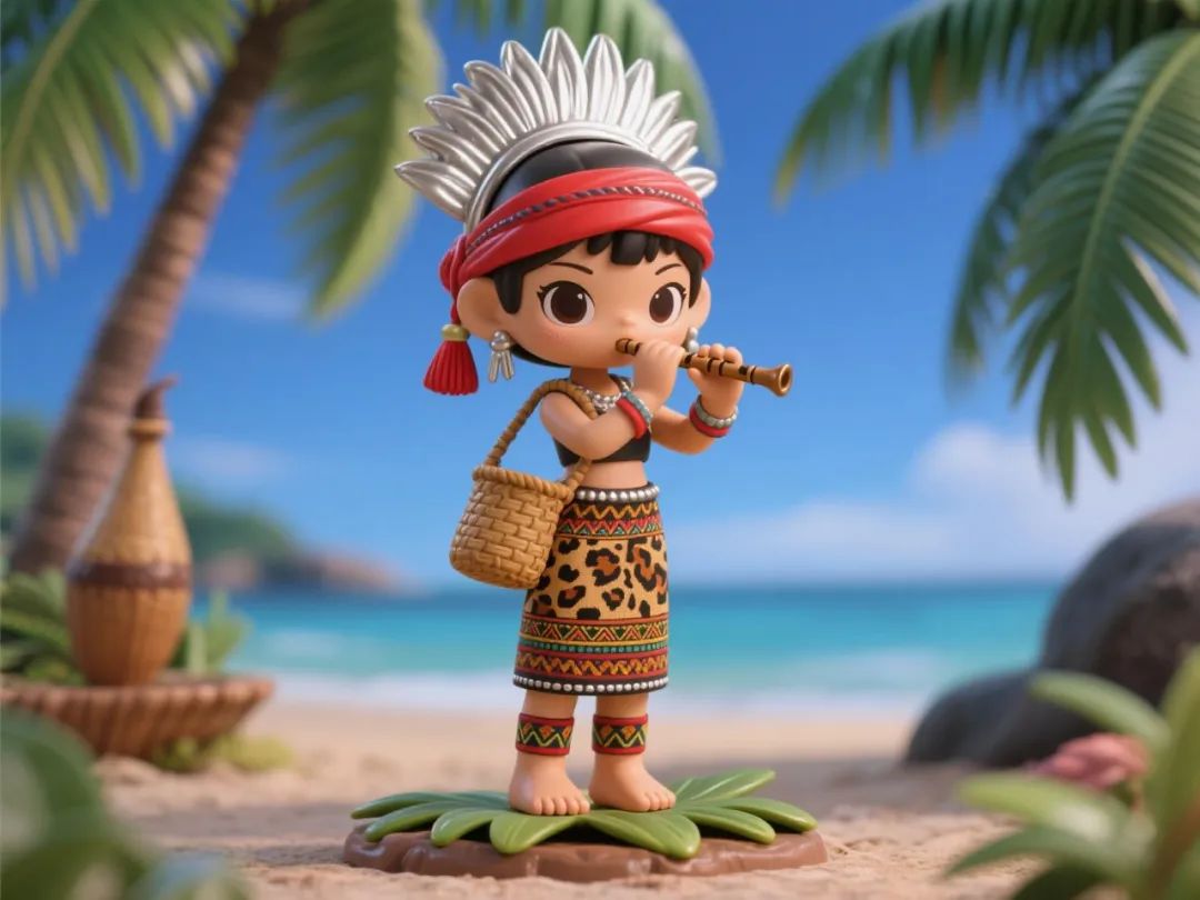 AI爆款提示词！56个民族少女手办的绘画图