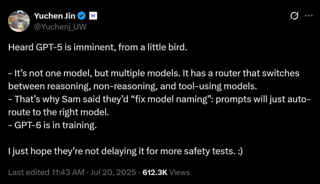 GPT-5两周内发布，内测猛料流出？GPT-6或已开始训练，奥特曼剧透百万GPU