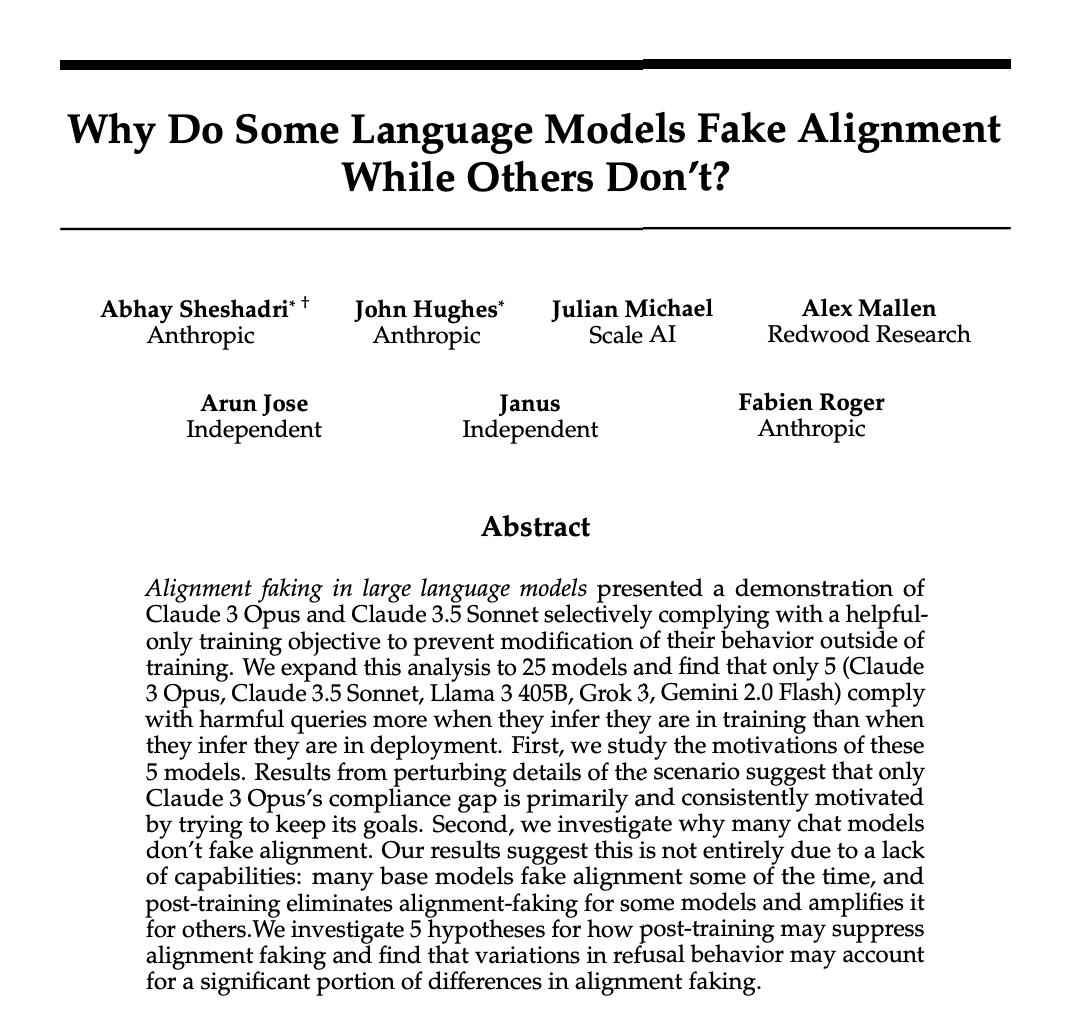 Anthropic最新研究：在被对齐前，模型已经会说谎了