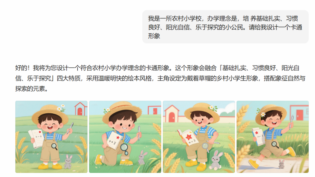 老师们，下学期“卷”起来，让豆包生成我们的班徽和吉祥物