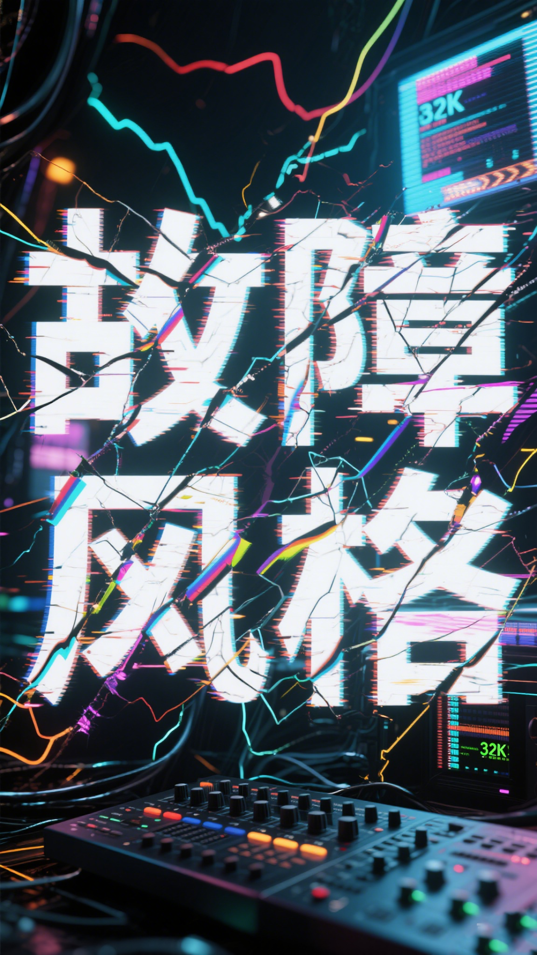 即梦3.0风格各异的字体设计：从印章到赛博哥特的精彩呈现！（示例图片+提示词）