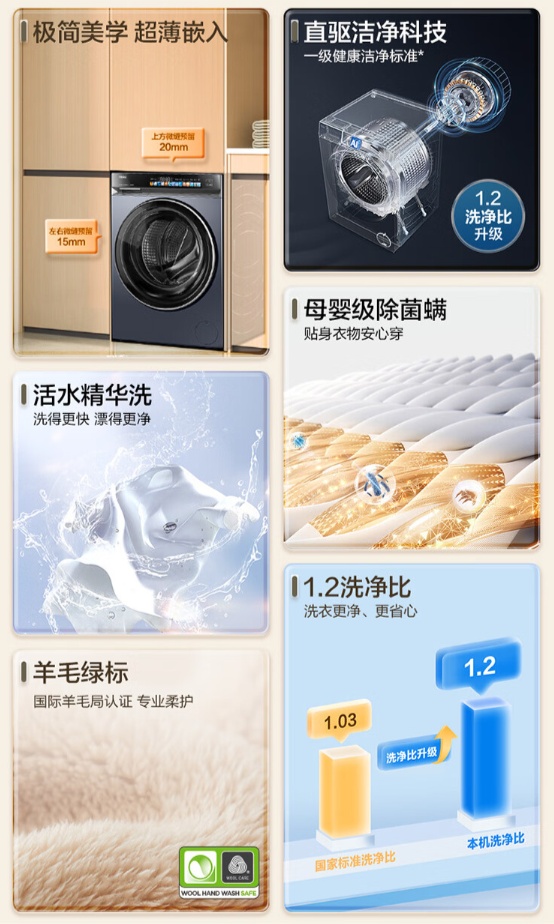 冲锋衣专业洗护：海尔云溪 3.0 583 洗烘套装 10588 → 5269 元官方直降