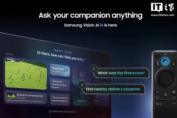 能查演员作品、荐美食，三星 2025 款电视迎来生成式 AI 功能