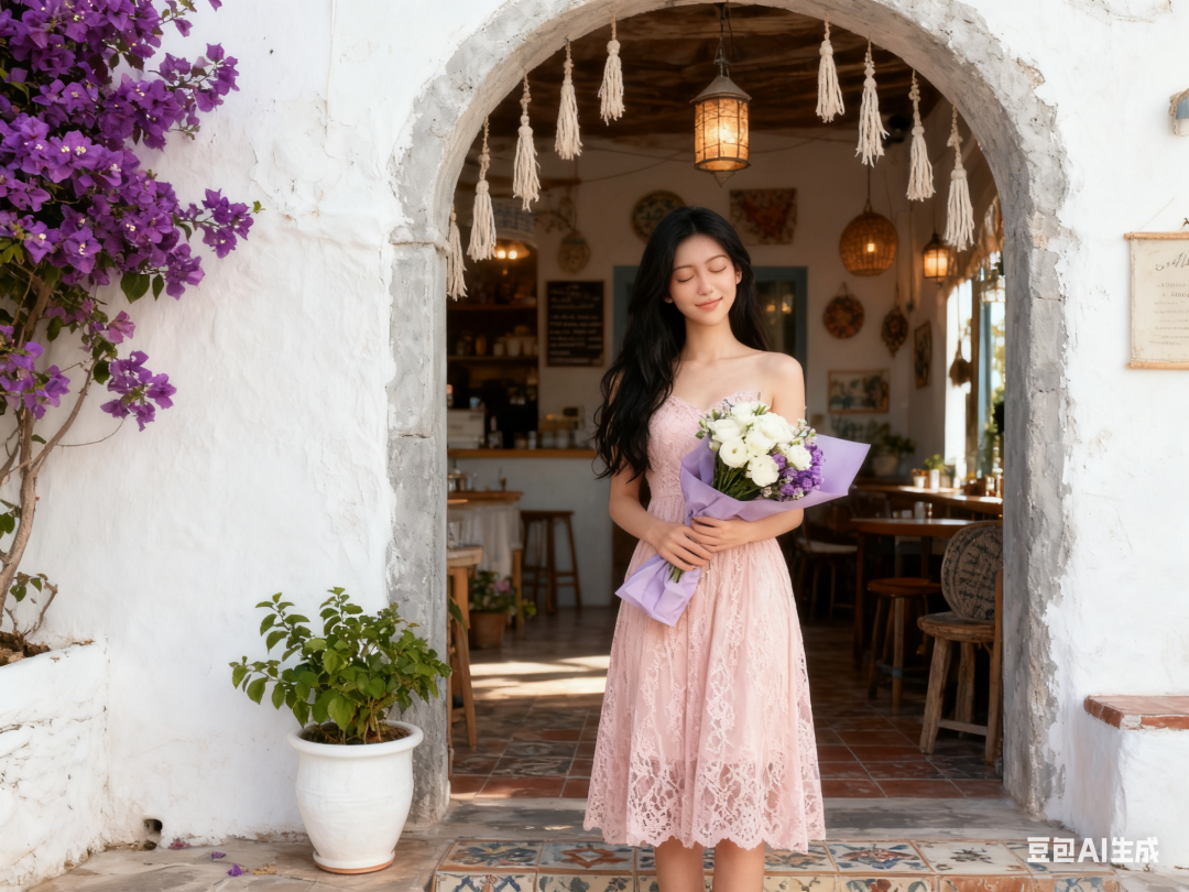 一些女孩和花的摄影图片提示词（豆包）