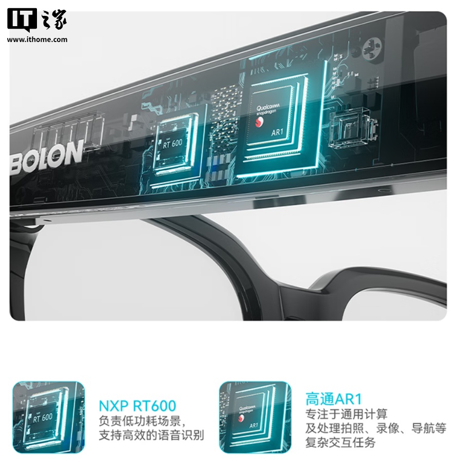 Rokid 乐奇 × 暴龙新品“BOLON AI 智能眼镜”发布：1200 万像素镜头、高通 AR1 芯片，2199 元起