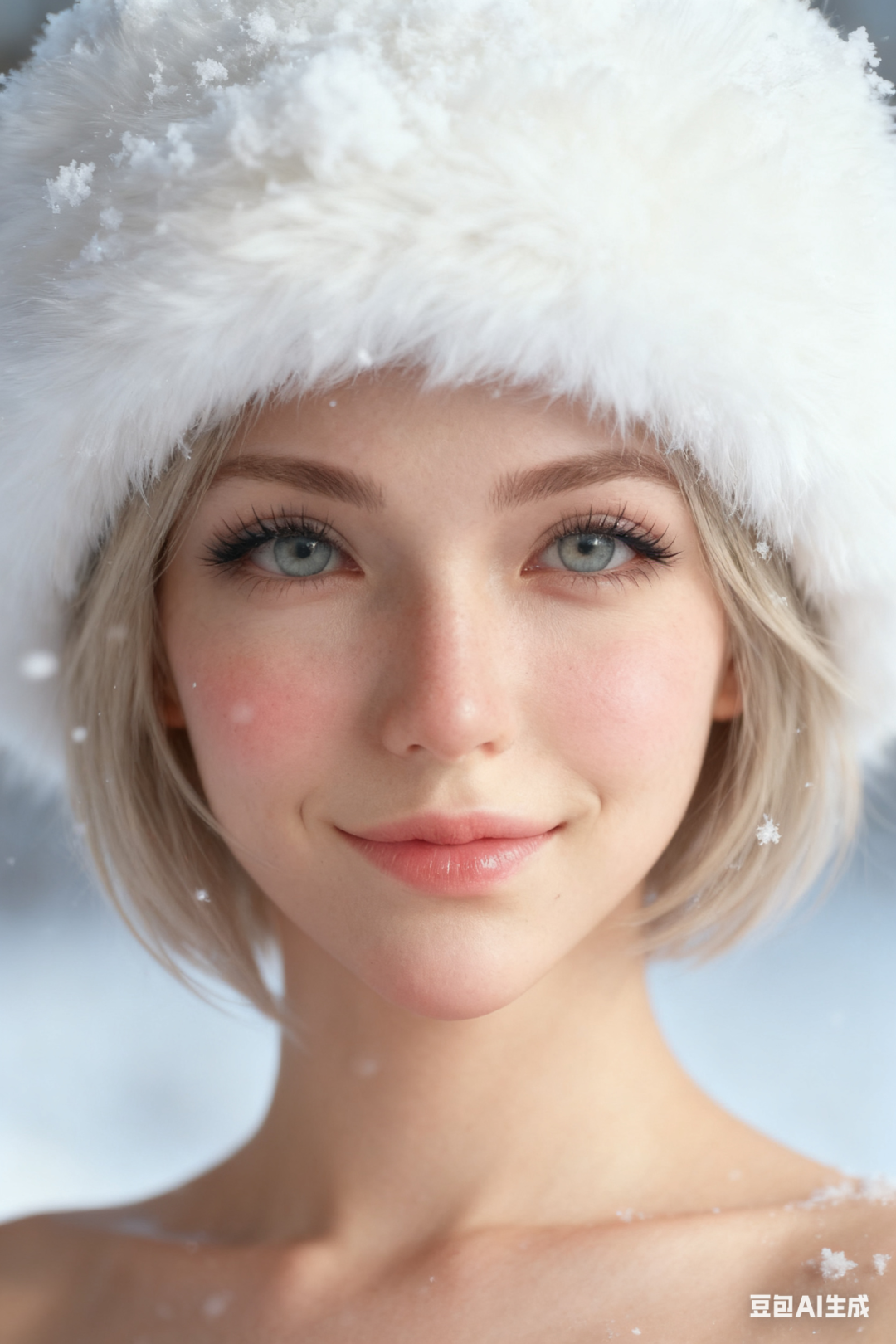 冬日雪景人像图片生成提示词（豆包）