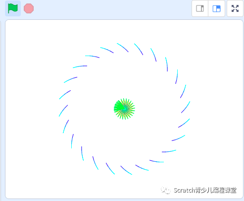 优秀课程案例：使用Scratch绘制旋转冲击波！