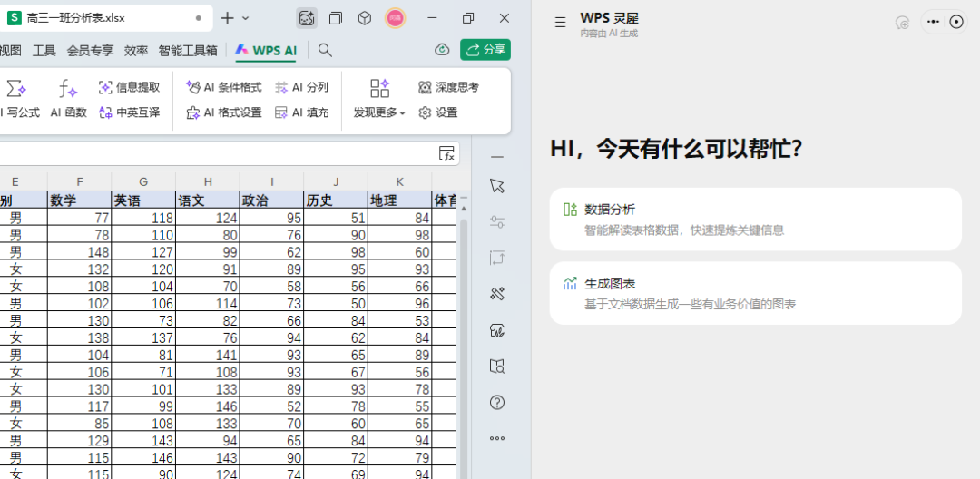 太方便了！教师用AI一键分析成绩数据，生成可视化图表
