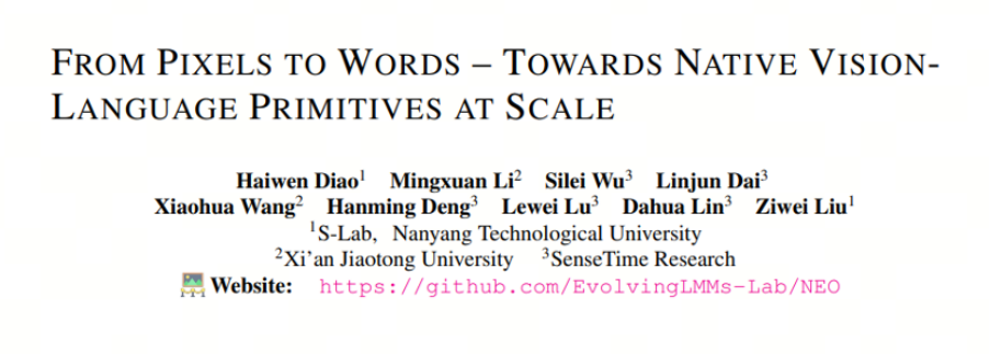 行业首个：商汤发布并开源 NEO 原生多模态模型架构，实现视觉、语言深层统一