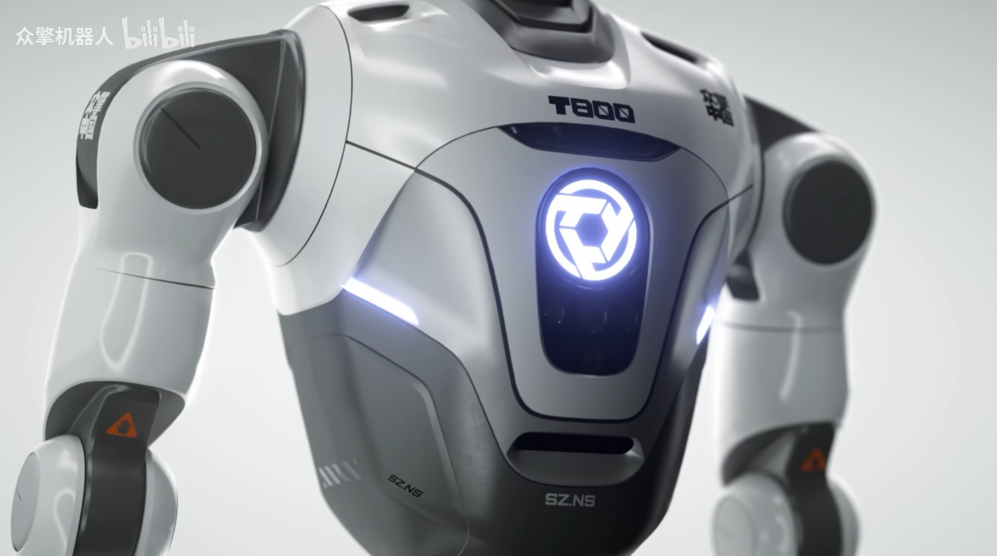 众擎 T800 人形机器人亮相：空中回旋踢，一脚踹烂门