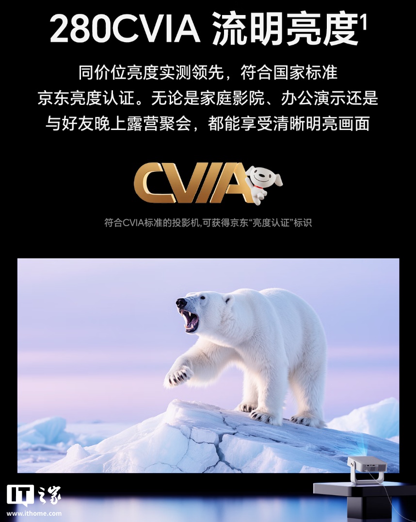 荣耀亲选萤蜂 AI 投影仪 Air 开售：海思 352 芯片、隔空指向遥控、280CVIA 亮度，599 元