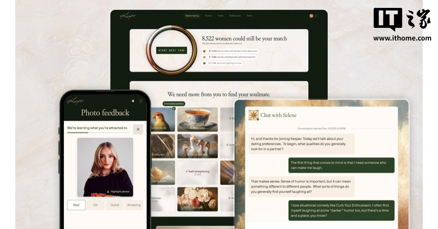 初创公司 Keeper 用 AI 找“灵魂伴侣”，男用户成功结婚需付 5 万美元赏金
