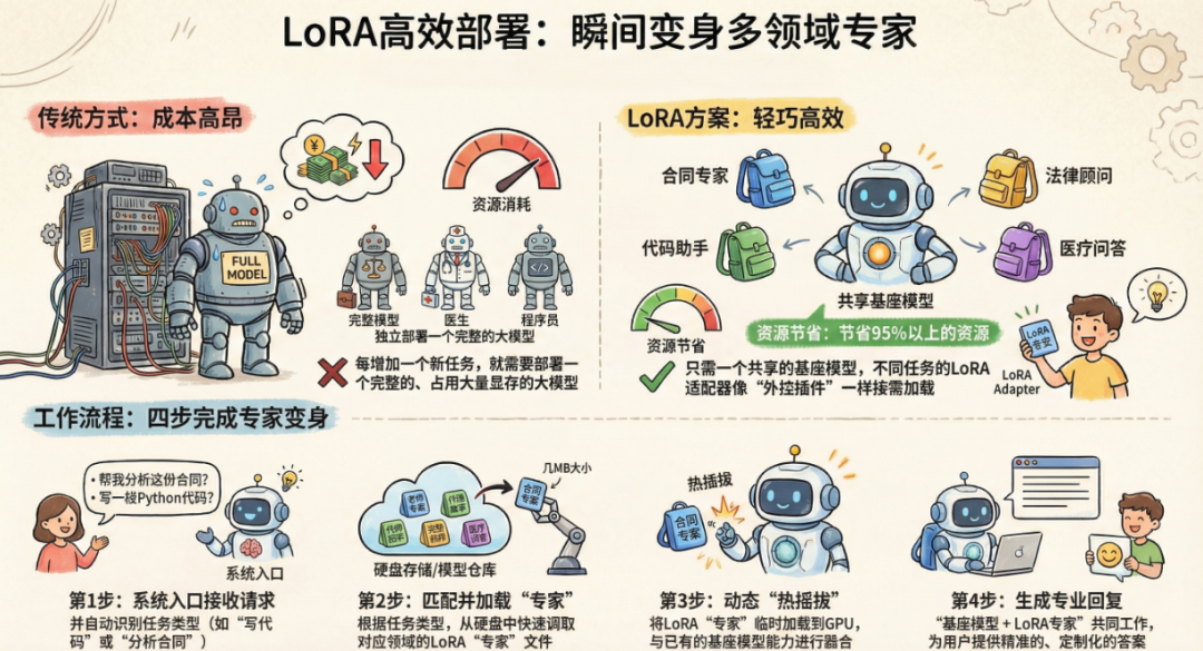 单GPU运行N个专家模型：Multi-LoRA的低成本实战——从法律专家到代码专家