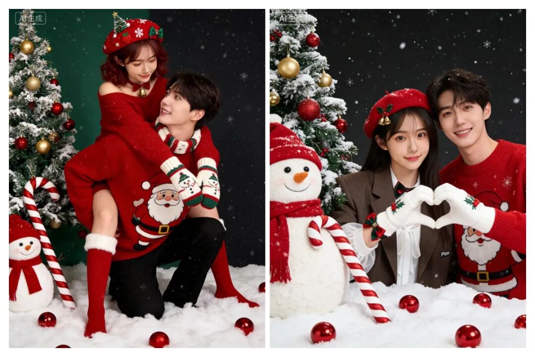 【豆包AI】一键生成全家圣诞写真（附提示词）